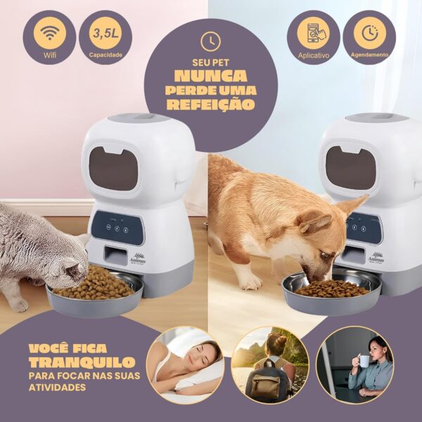 Alimentador Automático Smart Cães Gatos Pets Programável Animus | .br - Image 2