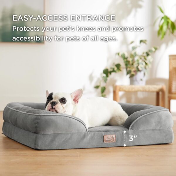 Bedsure Cama ortopédica para cães médios – Sofá-cama impermeável média, espuma de suporte para animais de estimação com capa lavável removível, forro impermeável e parte inferior antiderrapante,  Pet Shop - Image 5